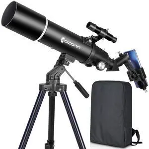Telescopes for Adults Astronomy, 80mm Aperture 600mm Refractor Telescope for Kids & Beginners, Compact and Portable Travel Telescopio with Backpack Telescopes for Adults Astronomy, 80mm Aperture 600mm Refractor Telescope for Kids & Beginners, Compact and Portable Travel Telescopio with Backpack