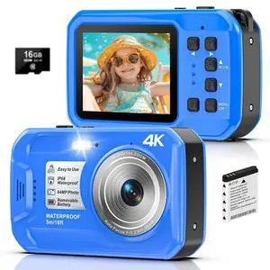 4K Underwater Camera, 64MP 16FT Waterproof Digital Camera with 16GB Card, Autofocus Floatable Waterproof Camera with IPS HD Screen, 16X Digital Zoom, Fill Light, for Snorkeling, Surfing, Swimming 4K Underwater Camera, 64MP 16FT Waterproof Digital Camera with 16GB Card, Autofocus Floatable Waterproof Camera with IPS HD Screen, 16X Digital Zoom, Fill Light, for Snorkeling, Surfing, Swimming