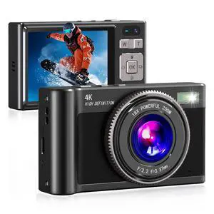 Digital Camera,4K Camara de Fotos with 64GB Card (4K Black) | 18X Zoom Anti-Shake Video,Vintage Camera for Camping Traveling Vlogging &Teen Parties,Portable for Kids Girls Boys Gifts Digital Camera,4K Camara de Fotos with 64GB Card (4K Black) | 18X Zoom Anti-Shake Video,Vintage Camera for Camping Traveling Vlogging &Teen Parties,Portable for Kids Girls Boys Gifts