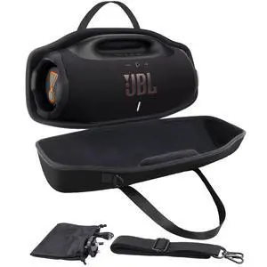 Hard Case for JBL Boombox 4 Portable Bluetooth Speaker, Black | Velvet Accessory Pouch, Integrated Handle Slot, Cable Organization, Shoulder Strap, Soft Velvet Lining, Secure Carrying Hard Case for JBL Boombox 4 Portable Bluetooth Speaker, Black | Velvet Accessory Pouch, Integrated Handle Slot, Cable Organization, Shoulder Strap, Soft Velvet Lining, Secure Carrying