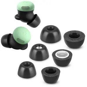 Memory Foam Tips for New Google Pixel Buds Pro 2 / Pixel Buds 2a, No Silicone Eartips Pain, Anti-Slip Replacement Ear Tips, Fit in the Charging Case, Reducing Noise Earbuds, 3 Pairs (S/M/L, Black) Memory Foam Tips for New Google Pixel Buds Pro 2 / Pixel Buds 2a, No Silicone Eartips Pain, Anti-Slip Replacement Ear Tips, Fit in the Charging Case, Reducing Noise Earbuds, 3 Pairs (S/M/L, Black)