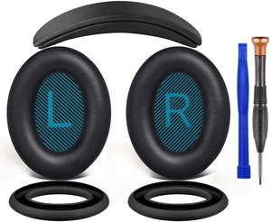 Replacement Kit for Bose QC25 - Black Ear Pads + Headband + Silicone Sweat Cover Replacement Kit for Bose QC25 - Black Ear Pads + Headband + Silicone Sweat Cover