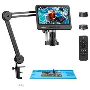 DM602 Flex 3 Lens HDMI Digital Soldering Microscope, Flexible Arm | 10.1" Screen Coin Magnifier with Ring Light, HD 24MP Photo & 2K Video, USB & HDMI Output, For Electronic Repair & Adults DM602 Flex 3 Lens HDMI Digital Soldering Microscope, Flexible Arm | 10.1" Screen Coin Magnifier with Ring Light, HD 24MP Photo & 2K Video, USB & HDMI Output, For Electronic Repair & Adults