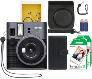 Instax Mini 41 Instant Film Camera Black + 20 Instax Instant Film Prints Bundle Instax Mini 41 Instant Film Camera Black + 20 Instax Instant Film Prints Bundle
