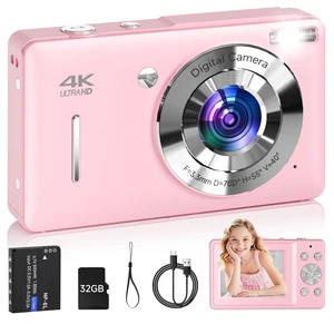 Digital Camera for Kids, FHD 1080P 44MP Point and Shoot Digital Camera with Face Detect, Smile Capture, 16X Zoom, 20 Filters, Anti Shake, Pink Compact Vintage Camera Digital Camera for Kids, FHD 1080P 44MP Point and Shoot Digital Camera with Face Detect, Smile Capture, 16X Zoom, 20 Filters, Anti Shake, Pink Compact Vintage Camera