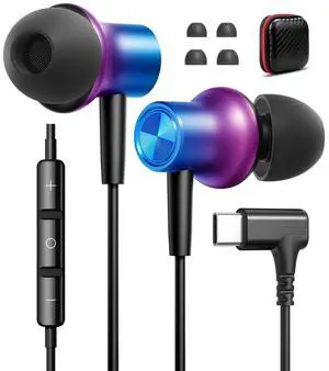 USB C Headphones Wired Earbuds Ear Buds with Mic for Apple/Android | 90° Angled Plug in USBC Wire Earphones Corded Type C for iPhone 17 17e 16 16e 15 Pro Max Air for Samsung S26 S25 S24 S23 S22 USB C Headphones Wired Earbuds Ear Buds with Mic for Apple/Android | 90° Angled Plug in USBC Wire Earphones Corded Type C for iPhone 17 17e 16 16e 15 Pro Max Air for Samsung S26 S25 S24 S23 S22