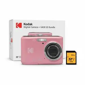 PIXPRO FZ45 Friendly Zoom 16MP Digital Camera Bundle (Pastel Pink) | Memory Card, 1080p Full HD, (2 items) PIXPRO FZ45 Friendly Zoom 16MP Digital Camera Bundle (Pastel Pink) | Memory Card, 1080p Full HD, (2 items)