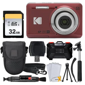 Kodak PIXPRO FZ55 Digital Camera (Red) + 32GB Memory Card + Point and Shoot Camera Case + Extendable Monopod + Lens Cleaning Pen + LCD Screen Protectors + Table Top Tripod Ultimate Bundle Kodak PIXPRO FZ55 Digital Camera (Red) + 32GB Memory Card + Point and Shoot Camera Case + Extendable Monopod + Lens Cleaning Pen + LCD Screen Protectors + Table Top Tripod Ultimate Bundle