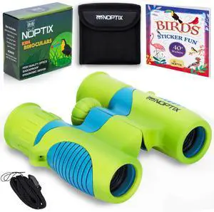 Binoculars for Kids, Girls or Boys Real Kids Binoculars in Vibrant Green Blue - Includes Sticker Book with 40 Bird Species - Small Toys for Toddlers Binoculars for Kids, Girls or Boys Real Kids Binoculars in Vibrant Green Blue - Includes Sticker Book with 40 Bird Species - Small Toys for Toddlers
