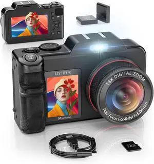 5K Digital-Cameras for Photography, 80MP 18X Zoom Charcoal Black | 2026 Upgrade 3.5"+2" Dual Screen for Self-Framing Autofocus Vlogging Camera for YouTube/Content Creators/Beginners/Travel 5K Digital-Cameras for Photography, 80MP 18X Zoom Charcoal Black | 2026 Upgrade 3.5"+2" Dual Screen for Self-Framing Autofocus Vlogging Camera for YouTube/Content Creators/Beginners/Travel