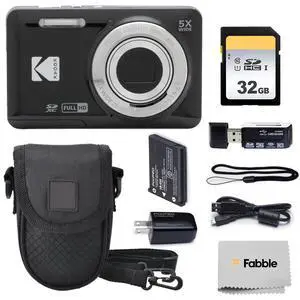 PIXPRO FZ55 16MP Digital Point & Shoot Camera, 5X Optical Zoom, 28mm Wide Angle, 1080P Full HD Video, Bundle with 32GB SD Card, Protective Case, and Hi-Speed Card Reader (Black) PIXPRO FZ55 16MP Digital Point & Shoot Camera, 5X Optical Zoom, 28mm Wide Angle, 1080P Full HD Video, Bundle with 32GB SD Card, Protective Case, and Hi-Speed Card Reader (Black)