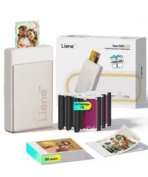 Pearl N200 Pro Portable AI Photo Printer, Instant Mini Picture Printer for iPhone Smartphone, Thermal Dye Sublimation, Bluetooth Sticker Maker 50 Sheets 2x3 Adhesive Paper & 5 Cartridges, Gold Pearl N200 Pro Portable AI Photo Printer, Instant Mini Picture Printer for iPhone Smartphone, Thermal Dye Sublimation, Bluetooth Sticker Maker 50 Sheets 2x3 Adhesive Paper & 5 Cartridges, Gold