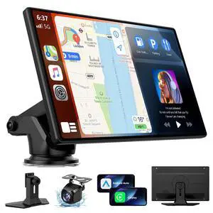 9" Carplay Screen for Car, Portable Wireless Car Play Screen for Apple CarPlay & Android Auto, OTA Updates, Backup Camera, Mirror Link, Voice Control, GPS Navigation, Bluetooth 5.0, FM/AUX 9" Carplay Screen for Car, Portable Wireless Car Play Screen for Apple CarPlay & Android Auto, OTA Updates, Backup Camera, Mirror Link, Voice Control, GPS Navigation, Bluetooth 5.0, FM/AUX