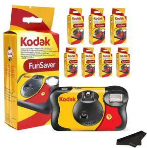 Kodak Funsaver Disposable Camera Bulk one time Single use 7-Pack 27exp 35mm Camera Bundled with Premium Microfiber Cloths - Bulk Kodak Disposable Film Camera 35mm Kodak Funsaver Disposable Camera Bulk one time Single use 7-Pack 27exp 35mm Camera Bundled with Premium Microfiber Cloths - Bulk Kodak Disposable Film Camera 35mm