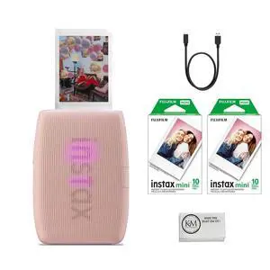 INSTAX Mini Link 3 Smartphone Printer | Rose Pink Bundled INSTAX Mini Instant Film | 20 Exposures + Microfiber Cleaning Cloth (3 Items) INSTAX Mini Link 3 Smartphone Printer | Rose Pink Bundled INSTAX Mini Instant Film | 20 Exposures + Microfiber Cleaning Cloth (3 Items)