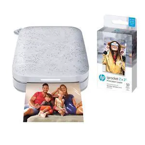 Sprocket 2x3" Instant Smartphone Photo Printer (White) and Sprocket 2x3" Premium Zink Sticky Back Photo Paper (50 Sheets) Sprocket 2x3" Instant Smartphone Photo Printer (White) and Sprocket 2x3" Premium Zink Sticky Back Photo Paper (50 Sheets)