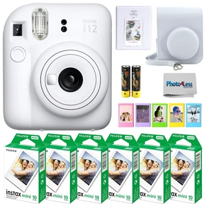 Instax Mini 12 Instant Camera Bundle with Instax Mini Instant Film Value Pack (60 Sheets) with Accessories Including Protective Case, Strap, Photo Album (Clay White) Instax Mini 12 Instant Camera Bundle with Instax Mini Instant Film Value Pack (60 Sheets) with Accessories Including Protective Case, Strap, Photo Album (Clay White)