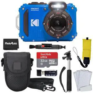 Kodak PIXPRO WPZ2 Rugged Waterproof Shockproof Digital Camera 16MP 4X Optical Zoom 1080P Full HD Video, 2.7 LCD (Blue), 32GB SD Card, Black Compact Camera Case, Floating Strap, Bundle (7 Items) Kodak PIXPRO WPZ2 Rugged Waterproof Shockproof Digital Camera 16MP 4X Optical Zoom 1080P Full HD Video, 2.7 LCD (Blue), 32GB SD Card, Black Compact Camera Case, Floating Strap, Bundle (7 Items)