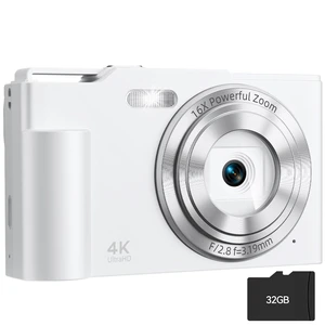 Digital Camera, FHD Digital Point and Shoot Camera with 16X Zoom Anti Shake, 48MP Compact Small Camera with 32GB Card for Boys Girls Kids White Digital Camera, FHD Digital Point and Shoot Camera with 16X Zoom Anti Shake, 48MP Compact Small Camera with 32GB Card for Boys Girls Kids White