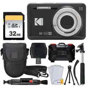 Kodak PIXPRO FZ55 Digital Camera (Black) + 32GB Memory Card + Point and Shoot Camera Case + Extendable Monopod + Lens Cleaning Pen + LCD Screen Protectors + Table Top Tripod â Ultimate Bundle Kodak PIXPRO FZ55 Digital Camera (Black) + 32GB Memory Card + Point and Shoot Camera Case + Extendable Monopod + Lens Cleaning Pen + LCD Screen Protectors + Table Top Tripod â Ultimate Bundle
