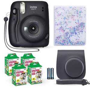 Instax Mini 11 Instant Camera Charcoal Gray + Fuji Film Value Pack (40 Sheets) + Shutter Accessories Bundle, Incl. Compatible Carrying Case, Quicksand Beads Photo Album 64 Pockets Instax Mini 11 Instant Camera Charcoal Gray + Fuji Film Value Pack (40 Sheets) + Shutter Accessories Bundle, Incl. Compatible Carrying Case, Quicksand Beads Photo Album 64 Pockets