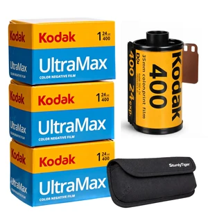 Kodak Ultramax 400 35mm Film Roll 24 Exp 3 Rolls with Sturdy Tiger Case Kodak Ultramax 400 35mm Film Roll 24 Exp 3 Rolls with Sturdy Tiger Case