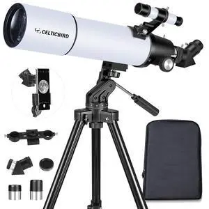 Telescope for Adults High Powered, 80mm Aperture 600mm AZ Mount Refractor Telescope for Kids Beginners - Portable Telescopes for Adults Astronomy with Backpack, Phone Adapter, Moon Filter Telescope for Adults High Powered, 80mm Aperture 600mm AZ Mount Refractor Telescope for Kids Beginners - Portable Telescopes for Adults Astronomy with Backpack, Phone Adapter, Moon Filter