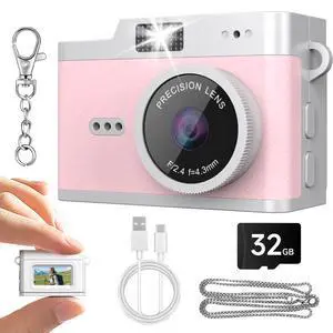Pocket Mini Camera, 1080P HD Y2K Retro Keychain Digital Camera | 32GB SD Card, 0.96" Screen, Portable Video Recorder for Travel Vlogs & Daily Recording, Pink Pocket Mini Camera, 1080P HD Y2K Retro Keychain Digital Camera | 32GB SD Card, 0.96" Screen, Portable Video Recorder for Travel Vlogs & Daily Recording, Pink