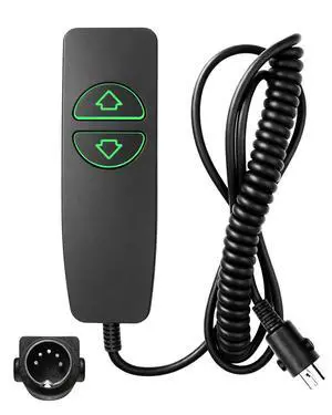 2 Button 5 Pin Lift Chair Remote Control Compatible with MCombo Single Motor Power Recliners and Other Single Motor Lift Chiars, Hand Control with Green Backlit 2 Button 5 Pin Lift Chair Remote Control Compatible with MCombo Single Motor Power Recliners and Other Single Motor Lift Chiars, Hand Control with Green Backlit