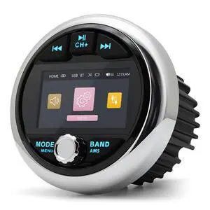 Marine Boat Stereo Gauge Receiver - Audio Systems, 3 Inch Video Playback, Wireless Connection, AM/FM, USB Port, AUX, No CD DVD Player, MP5 Player Radio Receiver Marine Boat Stereo Gauge Receiver - Audio Systems, 3 Inch Video Playback, Wireless Connection, AM/FM, USB Port, AUX, No CD DVD Player, MP5 Player Radio Receiver