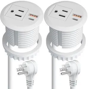 2-inch Desktop Power Grommet,2-Pack,PD20W USB-C,6.4ft Cord,White | Fast Charging,Easy Install,Fits 2-2.4-in Hole,Flush Mount Desk Outlet,Desk Organizer,Home Office Essentials,ETL Listed 2-inch Desktop Power Grommet,2-Pack,PD20W USB-C,6.4ft Cord,White | Fast Charging,Easy Install,Fits 2-2.4-in Hole,Flush Mount Desk Outlet,Desk Organizer,Home Office Essentials,ETL Listed