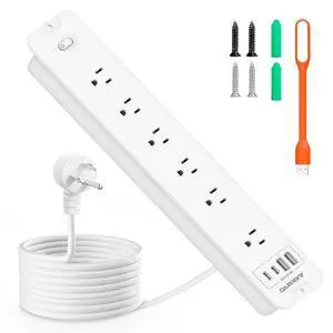 Recessed Power Strip 1800J Surge Protector USB C, 6 AC Outlets with 4 USB Flush Mount Outlet Extender Flat Multi Plug Desk Furniture Charging Station Splitter with Switch for Home Office,White Recessed Power Strip 1800J Surge Protector USB C, 6 AC Outlets with 4 USB Flush Mount Outlet Extender Flat Multi Plug Desk Furniture Charging Station Splitter with Switch for Home Office,White