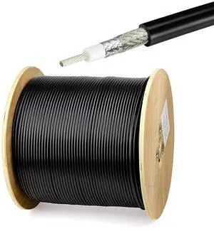 RG8X Coaxial Cable 100ft Low Loss RG 8X 50 Ohm Coax Cable Black | weatherproof for outdoor antennas extension, CB Antenna Jumper RG8X Coaxial Cable 100ft Low Loss RG 8X 50 Ohm Coax Cable Black | weatherproof for outdoor antennas extension, CB Antenna Jumper