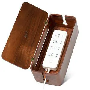 Large Acacia Wood Cable Management Box - Cord Hider&Organizer for TV Wires | Power Strip, Electrical Hiding, Desk & Floor Cables - Solution Wire Storage Solution for Office, Living Room, Bedroom Large Acacia Wood Cable Management Box - Cord Hider&Organizer for TV Wires | Power Strip, Electrical Hiding, Desk & Floor Cables - Solution Wire Storage Solution for Office, Living Room, Bedroom