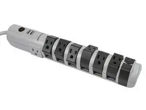 8 Outlet Rotating Surge Strip - UL Rated 2,160 Joules with Grounded and Protected Light Indicator, Gray 8 Outlet Rotating Surge Strip - UL Rated 2,160 Joules with Grounded and Protected Light Indicator, Gray