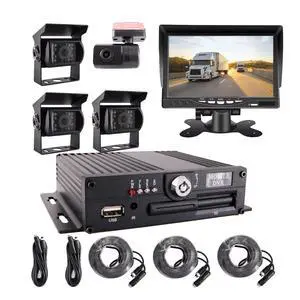 4 Channel 1080P AHD Mobile Vehicle Car DVR Black Box Video Recorder Kit with 4pcs Waterproof Side Rear View Backup Night Vision IR Car Camera 7" HD Car Monitor 4 Channel 1080P AHD Mobile Vehicle Car DVR Black Box Video Recorder Kit with 4pcs Waterproof Side Rear View Backup Night Vision IR Car Camera 7" HD Car Monitor