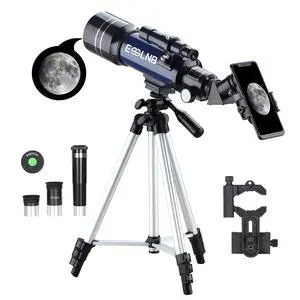 Telescope for Adults, 70mm Aperture Refractor Telescopes (15X-180X) for Astronomy Beginners, Portable Travel Telescope with Phone Adapter & Adjustable Tripod Telescope for Adults, 70mm Aperture Refractor Telescopes (15X-180X) for Astronomy Beginners, Portable Travel Telescope with Phone Adapter & Adjustable Tripod
