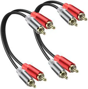 2RCA Video Extension Cable 2RCA Male to 2RCA Male Short Subwoofer Cable 2RCA to 2RCA Cable Stereo Audio Cable RCA to RCA Short Cable for HDTV Systems Speakersand DVD (2 Pcs) 2RCA Video Extension Cable 2RCA Male to 2RCA Male Short Subwoofer Cable 2RCA to 2RCA Cable Stereo Audio Cable RCA to RCA Short Cable for HDTV Systems Speakersand DVD (2 Pcs)