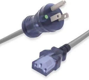 North American Hospital Grade Power Cord, Indoor Extension Cord, HG NEMA 5-15P to IEC-60320 C13, Heavy Duty 14AWG, 125V, SJT, Fully Molded, 10ft North American Hospital Grade Power Cord, Indoor Extension Cord, HG NEMA 5-15P to IEC-60320 C13, Heavy Duty 14AWG, 125V, SJT, Fully Molded, 10ft