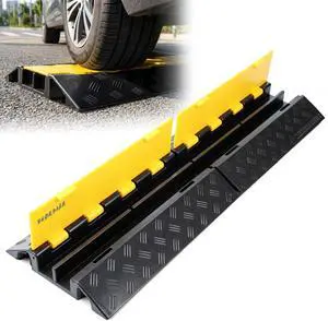 Rubber Cable Ramp Cord Cover Cable Protector Ramps Wire Hose Protective 2 Channel 22000 LBS Load Capacity Traffic Speed Bump for Asphalt Concrete Gravel Driveway Outdoor Indoor (1 Pack) Rubber Cable Ramp Cord Cover Cable Protector Ramps Wire Hose Protective 2 Channel 22000 LBS Load Capacity Traffic Speed Bump for Asphalt Concrete Gravel Driveway Outdoor Indoor (1 Pack)