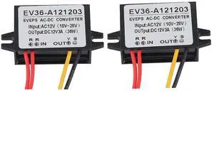 2PCS AC to DC Rectifier AC10-28v DC12v AC to DC Converter | for Vehicle Screen, Surveillance Camera, Fan, Water Pump, Motor, Router (3A) 2PCS AC to DC Rectifier AC10-28v DC12v AC to DC Converter | for Vehicle Screen, Surveillance Camera, Fan, Water Pump, Motor, Router (3A)