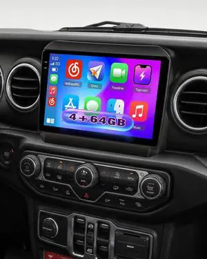 4+64G Car Radio for Jeep Wrangler JL 2018-2021/Gladiator JT 2020-2021, 9" Incell Touchscreen Car Stereo Wireless CarPlay Android Auto, 5GHz WiFi, Bluetooth 5.0, EQ, GPS, 1280 * 720, Backup Camera, SWC 4+64G Car Radio for Jeep Wrangler JL 2018-2021/Gladiator JT 2020-2021, 9" Incell Touchscreen Car Stereo Wireless CarPlay Android Auto, 5GHz WiFi, Bluetooth 5.0, EQ, GPS, 1280 * 720, Backup Camera, SWC