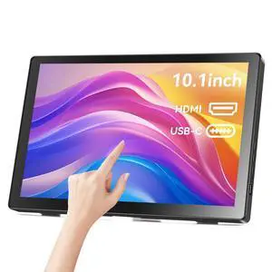 10.1inch Touchscreen Portable Monitor, HDR 1366x768P 60hz 400cd/m² 99% sRGB HDMI USB-C Small Monitor for Switch Xbox PS4/5 Laptop Raspberry pi 10.1inch Touchscreen Portable Monitor, HDR 1366x768P 60hz 400cd/m² 99% sRGB HDMI USB-C Small Monitor for Switch Xbox PS4/5 Laptop Raspberry pi