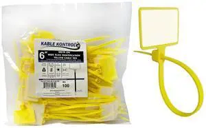 Write-On Flag Identification Zip Ties 6 Inch 100 Pcs - Yellow | Cable Markers 17/8" x 11/8" Writable Wide Flag SelfLocking Nylon Marker Cable Ties for Cable Labeling Write-On Flag Identification Zip Ties 6 Inch 100 Pcs - Yellow | Cable Markers 17/8" x 11/8" Writable Wide Flag SelfLocking Nylon Marker Cable Ties for Cable Labeling