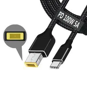 USB C to Slim Tip Laptop Charging Cable Adapter Male Type C to Square Converter 6.5ft 100W PD Power Charger Supply Cord for Think Pad Yoga 11 12 Ideapad T470s T470 T460s T450 T450s ThinkPad X1 Lenovo USB C to Slim Tip Laptop Charging Cable Adapter Male Type C to Square Converter 6.5ft 100W PD Power Charger Supply Cord for Think Pad Yoga 11 12 Ideapad T470s T470 T460s T450 T450s ThinkPad X1 Lenovo
