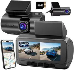 Dash Cam Front 4K Rear 1080P, Built-in 5G WiFi & GPS, 3.16 Inch IPS Screen, HDR Night Vision, G-Sensor Loop Recording, Suction Mount Car Camera for Vehicle SafetySupport 512GB, Free 128GB TF Card Dash Cam Front 4K Rear 1080P, Built-in 5G WiFi & GPS, 3.16 Inch IPS Screen, HDR Night Vision, G-Sensor Loop Recording, Suction Mount Car Camera for Vehicle SafetySupport 512GB, Free 128GB TF Card