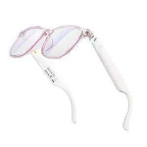 Bluetooth Audio Smart Glasses,Built-in Mic Speakers (White-Pink) | Smart Wireless Headphone Sunglasses for Men and Women,Built-in Mic & Speakers,Magnetic Charging (White-Pink) Bluetooth Audio Smart Glasses,Built-in Mic Speakers (White-Pink) | Smart Wireless Headphone Sunglasses for Men and Women,Built-in Mic & Speakers,Magnetic Charging (White-Pink)