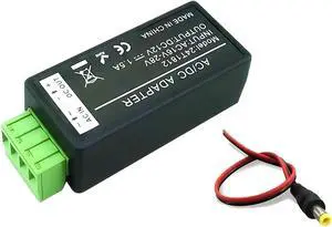 24V AC to 12V DC Convertor, 1.5 Amp Supply Current Power Adapter with 2.1 x 5.5mm DC Power Male Plug Pigtail for CCTV Surveillance Security Camera, LED Strips 24V AC to 12V DC Convertor, 1.5 Amp Supply Current Power Adapter with 2.1 x 5.5mm DC Power Male Plug Pigtail for CCTV Surveillance Security Camera, LED Strips