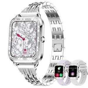 Smart Watch for Women Diamonds(Answer/Make Call),1.29''HD Touch Screen Smart Watch Android,Fitness Tracker with Heart Rate/Blood Oxygen/Sleep Monitor,Waterproof Smartwatch 3 Strap (Diamond Silver) Smart Watch for Women Diamonds(Answer/Make Call),1.29''HD Touch Screen Smart Watch Android,Fitness Tracker with Heart Rate/Blood Oxygen/Sleep Monitor,Waterproof Smartwatch 3 Strap (Diamond Silver)