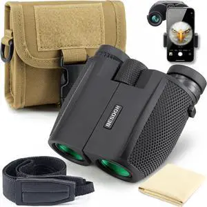 12x25 Compact Binoculars for Adults and Kids - Small Pocket Binoculars with 600D MOLLE Pouch - Phone Adapter and Wide Strap for Cruise Travel Hiking Bird Watching Concerts Outdoor Gift 12x25 Compact Binoculars for Adults and Kids - Small Pocket Binoculars with 600D MOLLE Pouch - Phone Adapter and Wide Strap for Cruise Travel Hiking Bird Watching Concerts Outdoor Gift